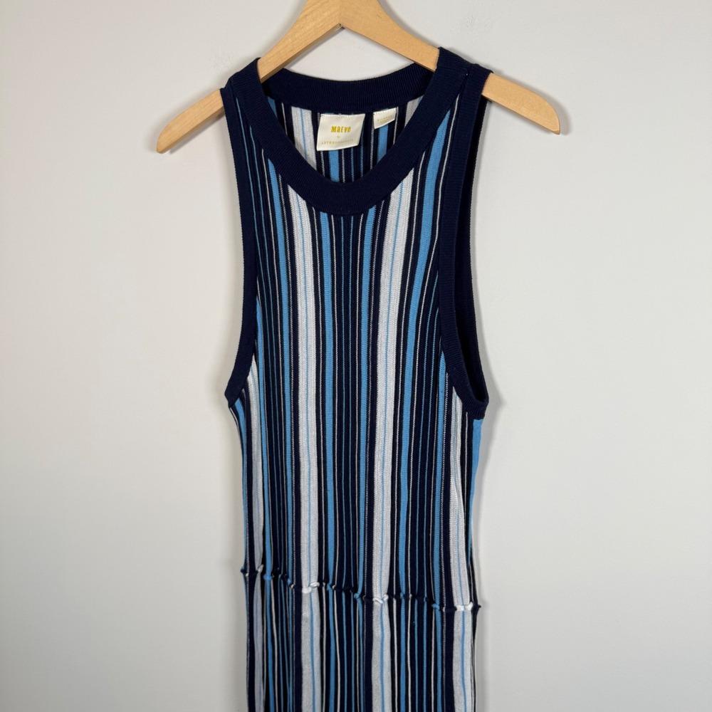 Maeve Anthropologie Lisanne Sweater Maxi Dress XL Striped Knit Sleeveless - Picture 3 of 6